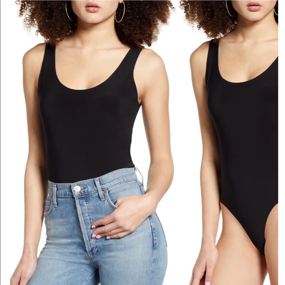 Leith scoopneck black bodysuit